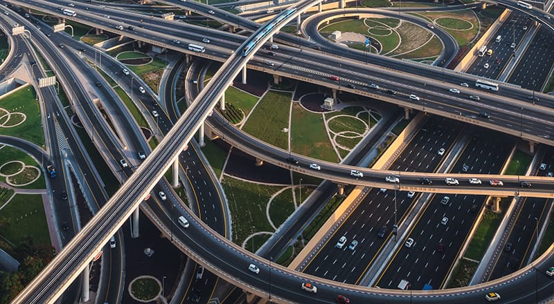 Sheikh zayed road intersection, Dubai, UAE
